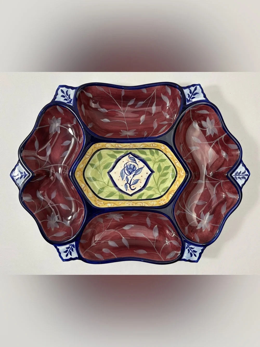 Danna Cullen Design Hand-painted Ceramic Serving Tray.